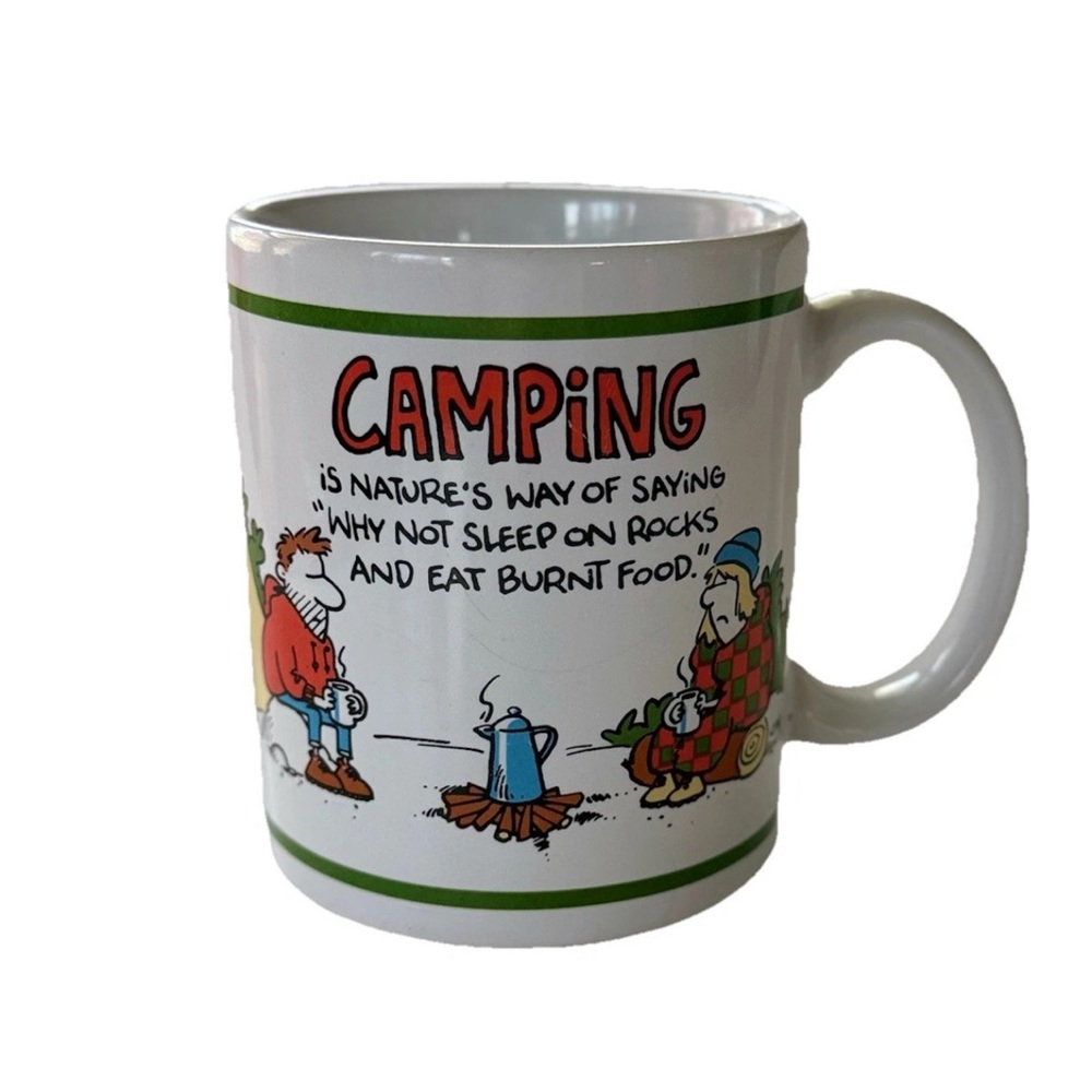 VTG Hallmark Shoebox Greetings Funny Camping Ceramic Coffee Cup
